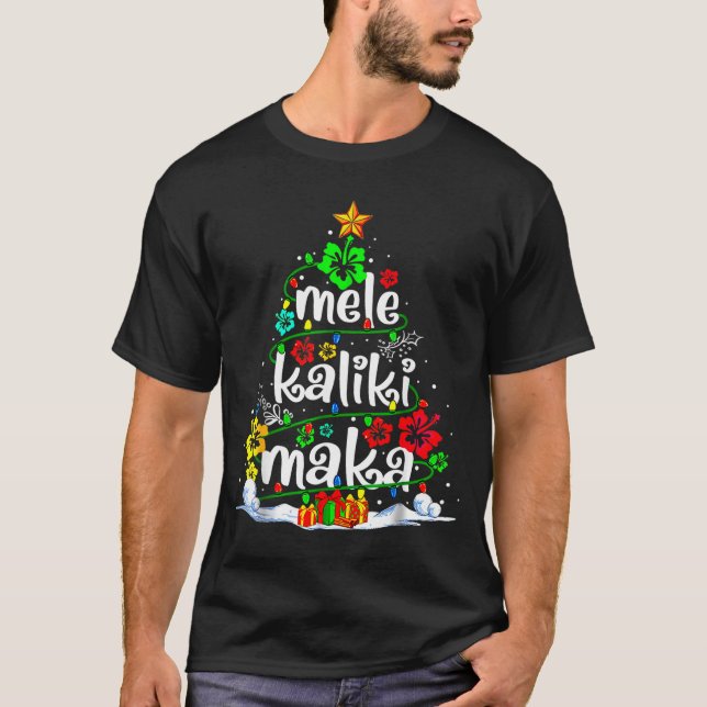 Mele Kalikimaka Trocal Christmas Hawaiian Santa Xm T-Shirt (Front)
