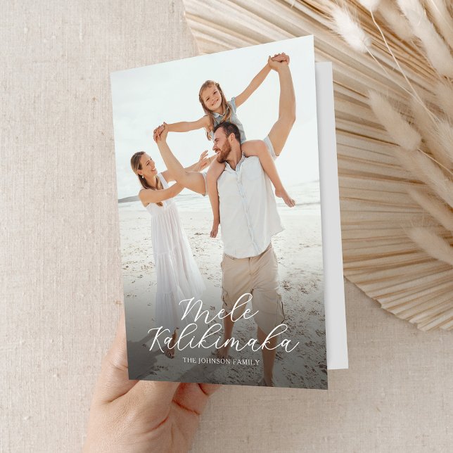 Mele Kalikimaka Tropical 2 Photo Christmas Holiday Card (Creator Uploaded)