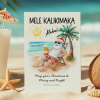 Mele Kalikimaka Tropical Beach Santa Christmas