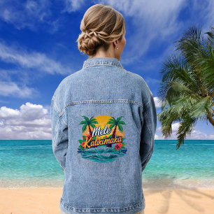 Mele Kalikimaka Tropical Christmas  Denim Jacket