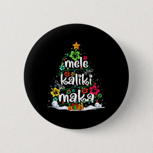 Mele Kalikimaka Tropical Christmas Hawaiian Santa  6 Cm Round Badge
