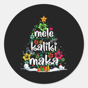 Mele Kalikimaka Tropical Christmas Hawaiian Santa  Classic Round Sticker
