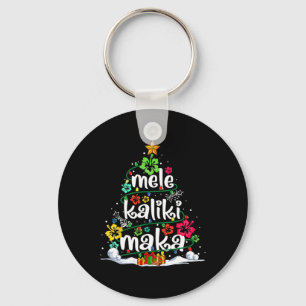 Mele Kalikimaka Tropical Christmas Hawaiian Santa Key Ring