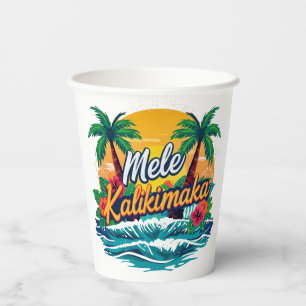 Mele Kalikimaka Tropical Christmas Paper Cups