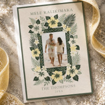 Mele Kalikimaka Tropical Floral Photo