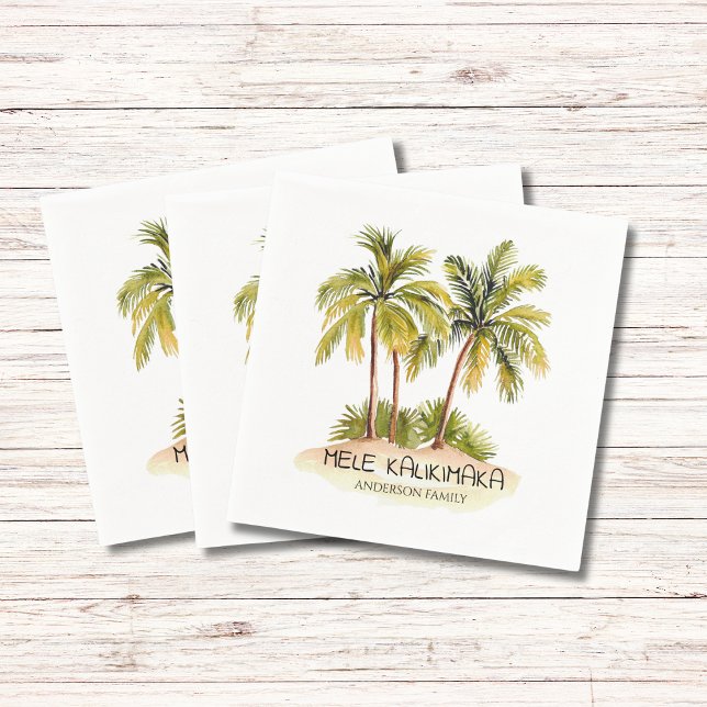 Mele Kalikimaka Tropical Hawaiian Christmas Napkin (Creator Uploaded)
