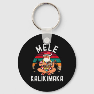 Mele Kalikimaka Tropical Hawaiian Merry Christmas  Key Ring