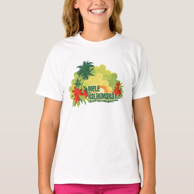 Mele Kalikimaka Tropical Island Hawaiian Christmas T-Shirt (Front)