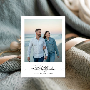  Mele Kalikimaka Tropical Newlywed Beach Photo Holiday Card