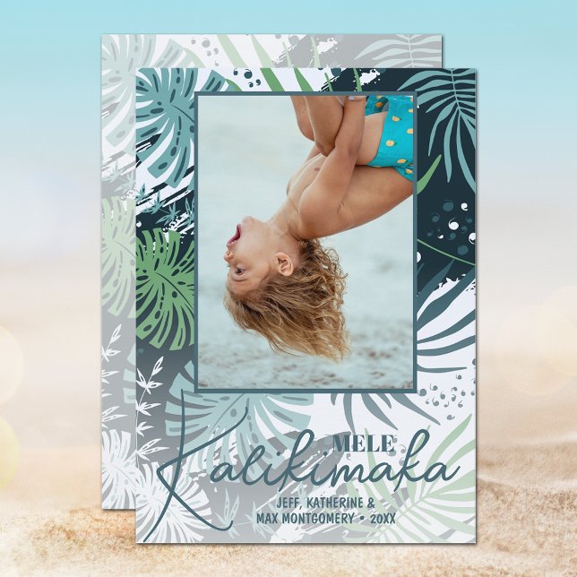 Mele Kalikimaka Tropical Photo Holiday Card (Creator Uploaded)