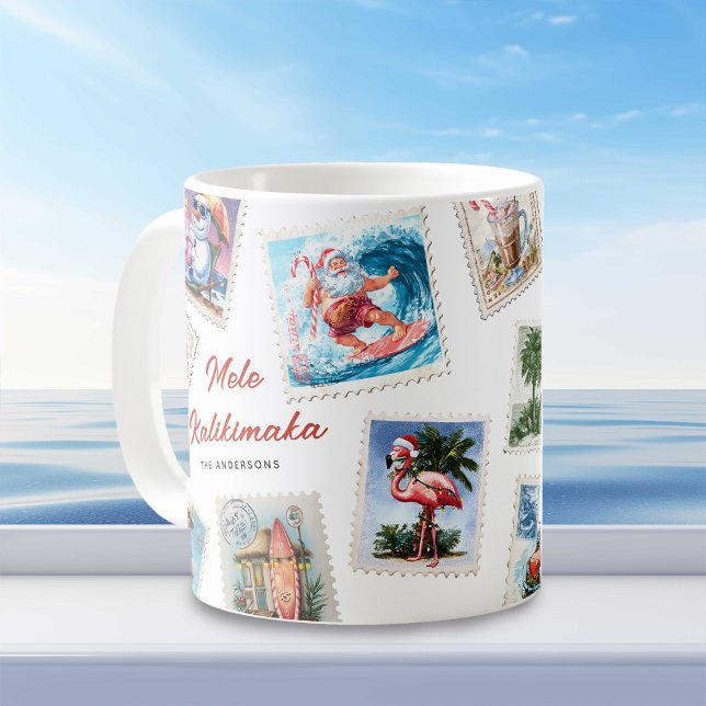 Mele Kalikimaka Tropical Stamps Coffee Mug (Creator Uploaded)