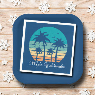Mele Kalikimaka Tropical Sunset Christmas Party Napkin