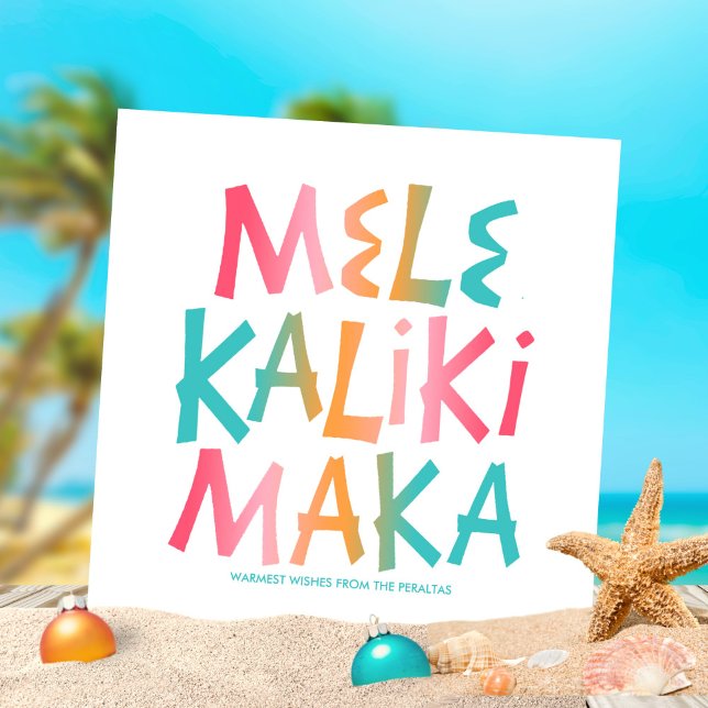 Mele Kalikimaka Tropical Typography Christmas Holiday Card (Creator Uploaded)