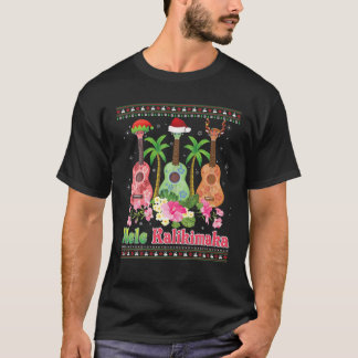 Mele Kalikimaka Ukulele Guitar Mery Christmas Swea T-Shirt