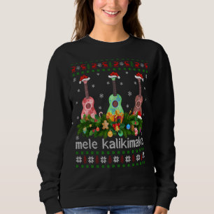 Mele Kalikimaka Ukulele Guitar Ugly Ukulele Christ Sweatshirt