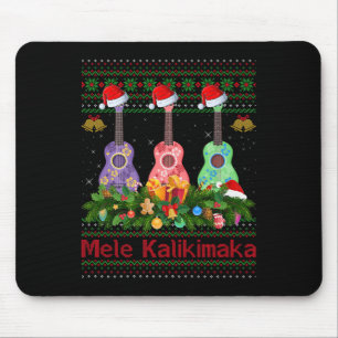 Mele Kalikimaka Ukulele Guitar Ugly Xmas Sweaters  Mouse Pad