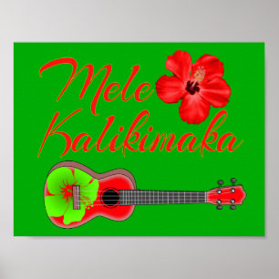 Mele Kalikimaka Ukulele Poster