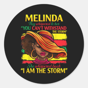 Melinda First Name Family Surname Black History Mo Classic Round Sticker