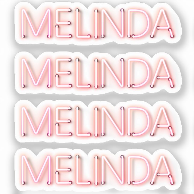 Melinda name in glowing neon lights (Front)