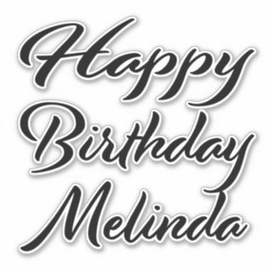 Melinda Name Vorname black Sticker Geburtstag