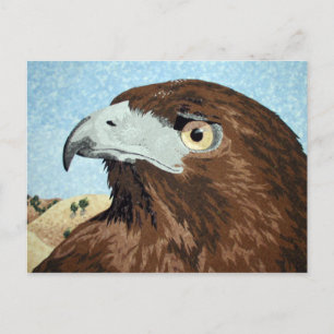 Melinistic Red-tail- textile Postcard