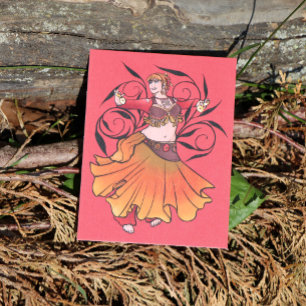 Melissa Autumn Breeze Belly Dancer Postcard