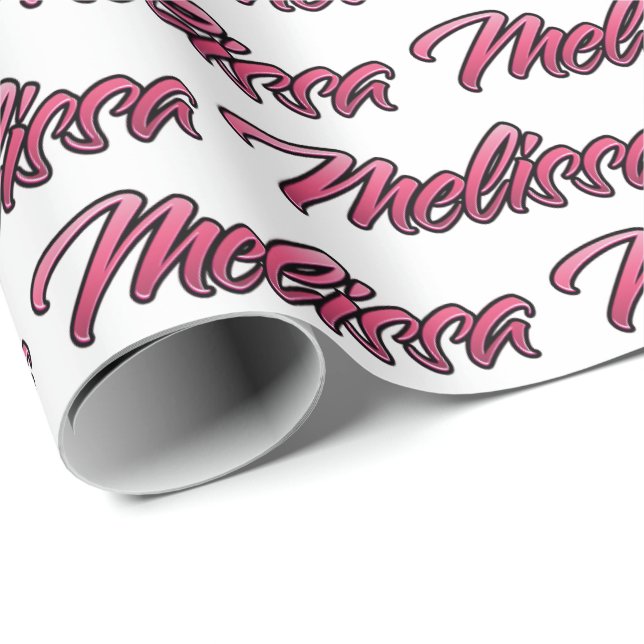 Melissa faded pink personalized gift paper (Roll Corner)