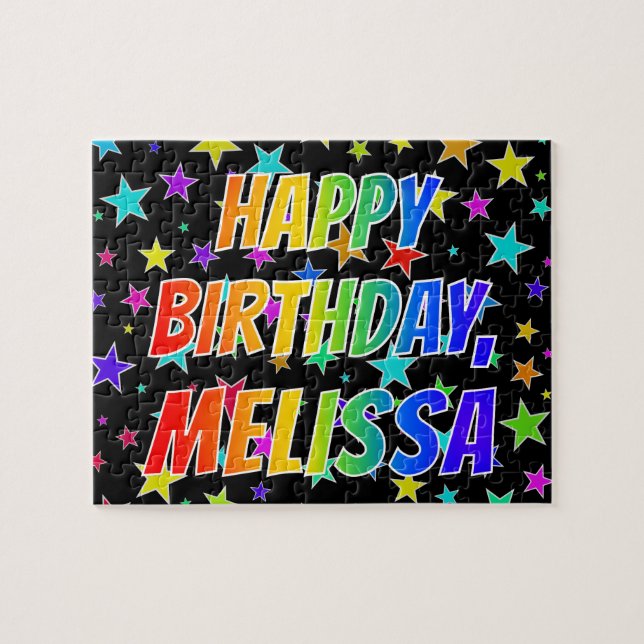 "MELISSA" First Name, Fun "HAPPY BIRTHDAY" Jigsaw Puzzle (Horizontal)