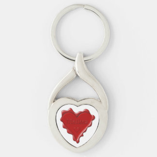 Melissa. Red heart wax seal with name Melissa Key Ring