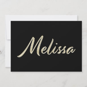 Melissa white gold Handwriting Karte Card