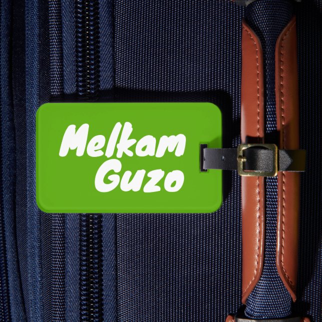 Melkam Guzo Ethiopian Travel Wishes  Luggage Tag (Front Insitu 4)