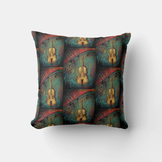 Mello Cello Throw Pillow (Front)