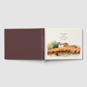 Mellow Autumn Farmhouse Tuscany Vineyard Wedding Guest Book