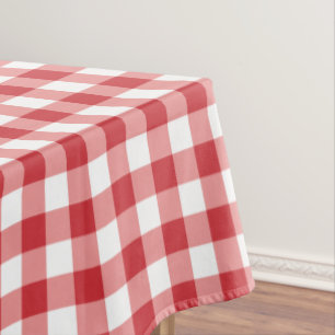 Mellow Classic Gingham - red white check plaid. Tablecloth