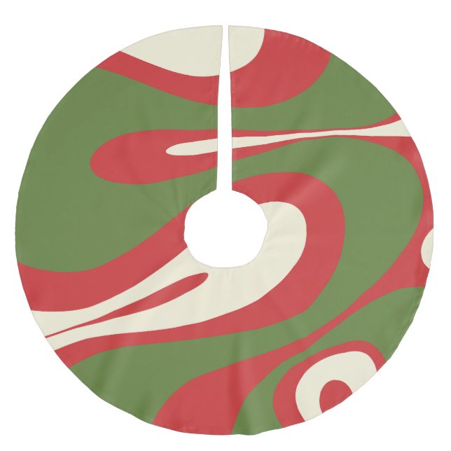 Mellow Flow Trippy Abstract Christmas Pattern Brushed Polyester Tree Skirt (Front)