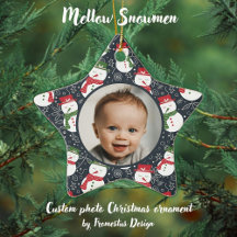 Mellow Snowmen - First Christmas photo custom.