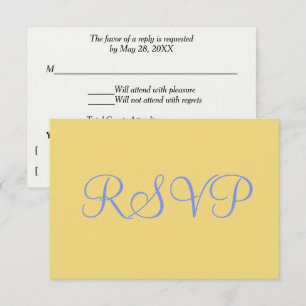 Mellow Yellow Blue Wedding RSVP Card