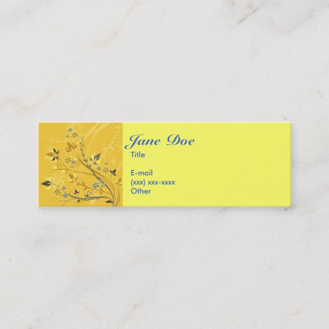 Mellow Yellow Calling Card - Customised (Front)
