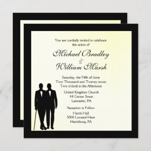 Mellow Yellow Gay Wedding Invitation