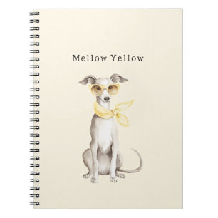 Mellow Yellow Scarf White Dog Notebook