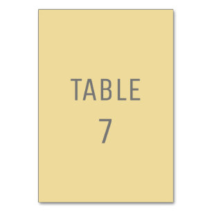 Mellow yellow simple minimalist trendy elegant table number