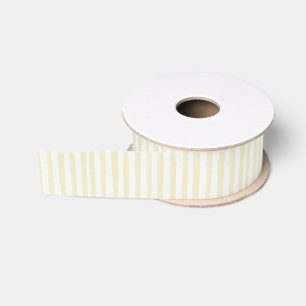 Mellow Yellow White Stripes Birthday Grosgrain Ribbon