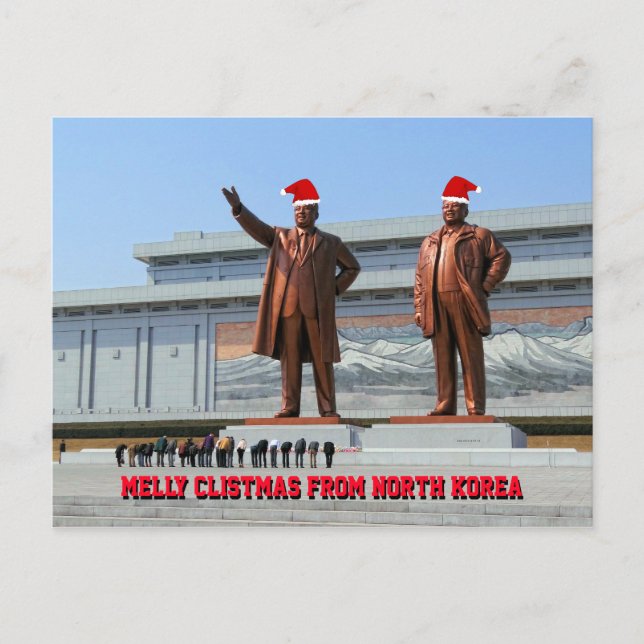 Melly Clistmas From North Korea Postcard (Front)