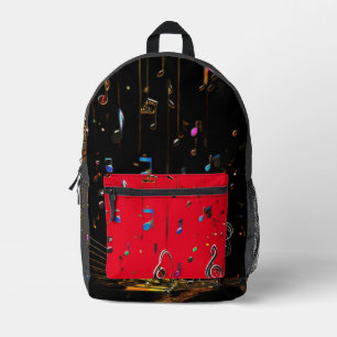 Melodic Beats: Music-Inspired Fashion Trend Printed Backpack