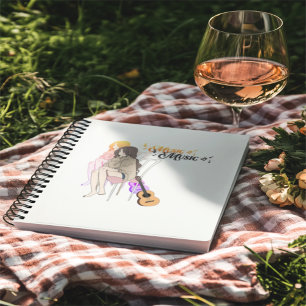 Melodic Daydream" Aesthetic Notebook: Anime Girl w Notebook