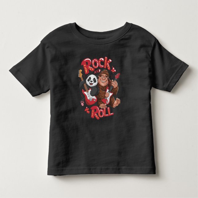 Melodic Harmony:  Bigfoot and Panda Bear Toddler T-Shirt (Front)