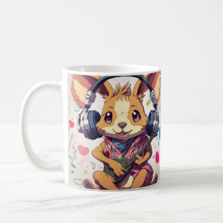"Melodic Marsupial: Cute Kangaroo Music Lover Mug" Coffee Mug