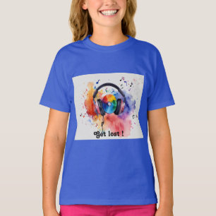 "Melodic Waves: Kids' Watercolor Musical Tee" T-Shirt
