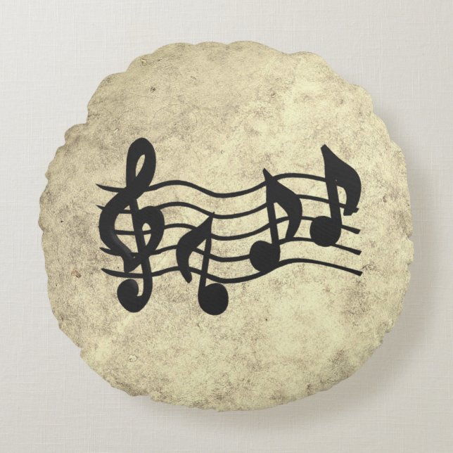 Mélodie suspendue - Music in Motion Round Cushion (Front)