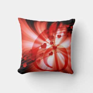 Melody Hearts Throw Pillow